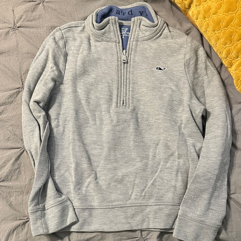 Vineyard Vines boys Light Gray Zip-Up Sweater